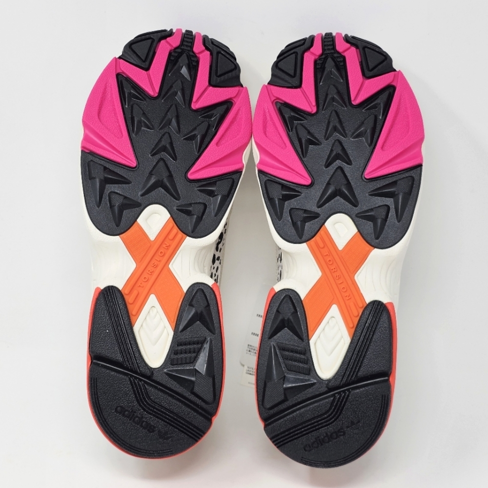 adidas Falcon Sneakers Off White Leopard Print Orange Womens Size 11 NEW - Picture 7 of 14
